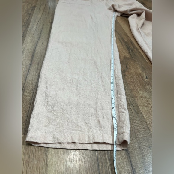 Merci Button Front Coverall Sz L 100% Cotton Elastic Waist Minimalist Coral - Picture 9 of 11